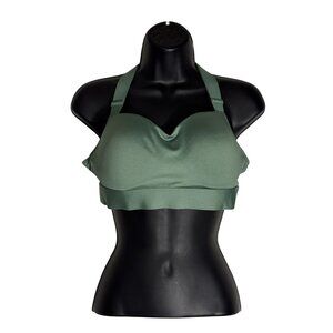 Victorias Secret Pink Light Green Sports Bra Halter Style With Pink Lining Size